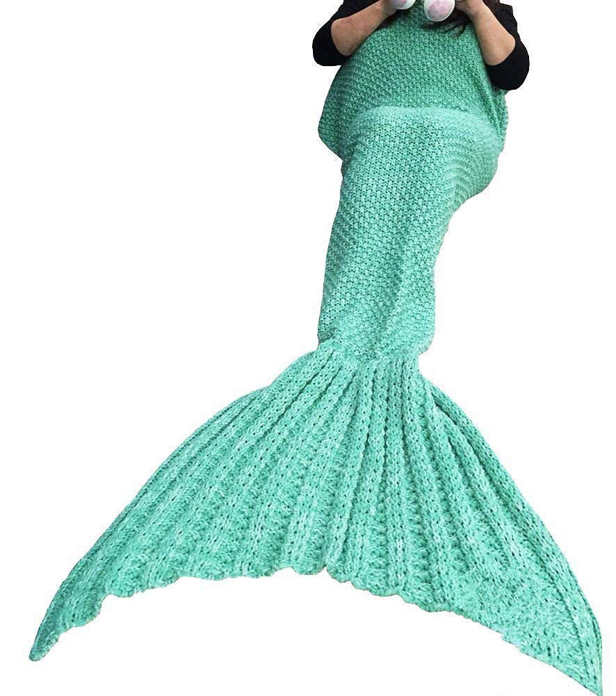 LAGHCAT Mermaid Tail Blanket Knit Crochet and Mermaid Blanket for Adult,Sleeping Blanket (71\