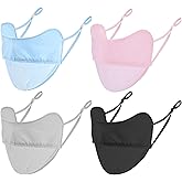 Heclia UV Sun Protection Face Mask UPF 50+ 4 PCS Reusable Outdoor Face Covering with Ear Loops Neck Gaiter Mask Scarf Sunscreen Windproof Breathable Facial Shield for Women and Men Running Sports