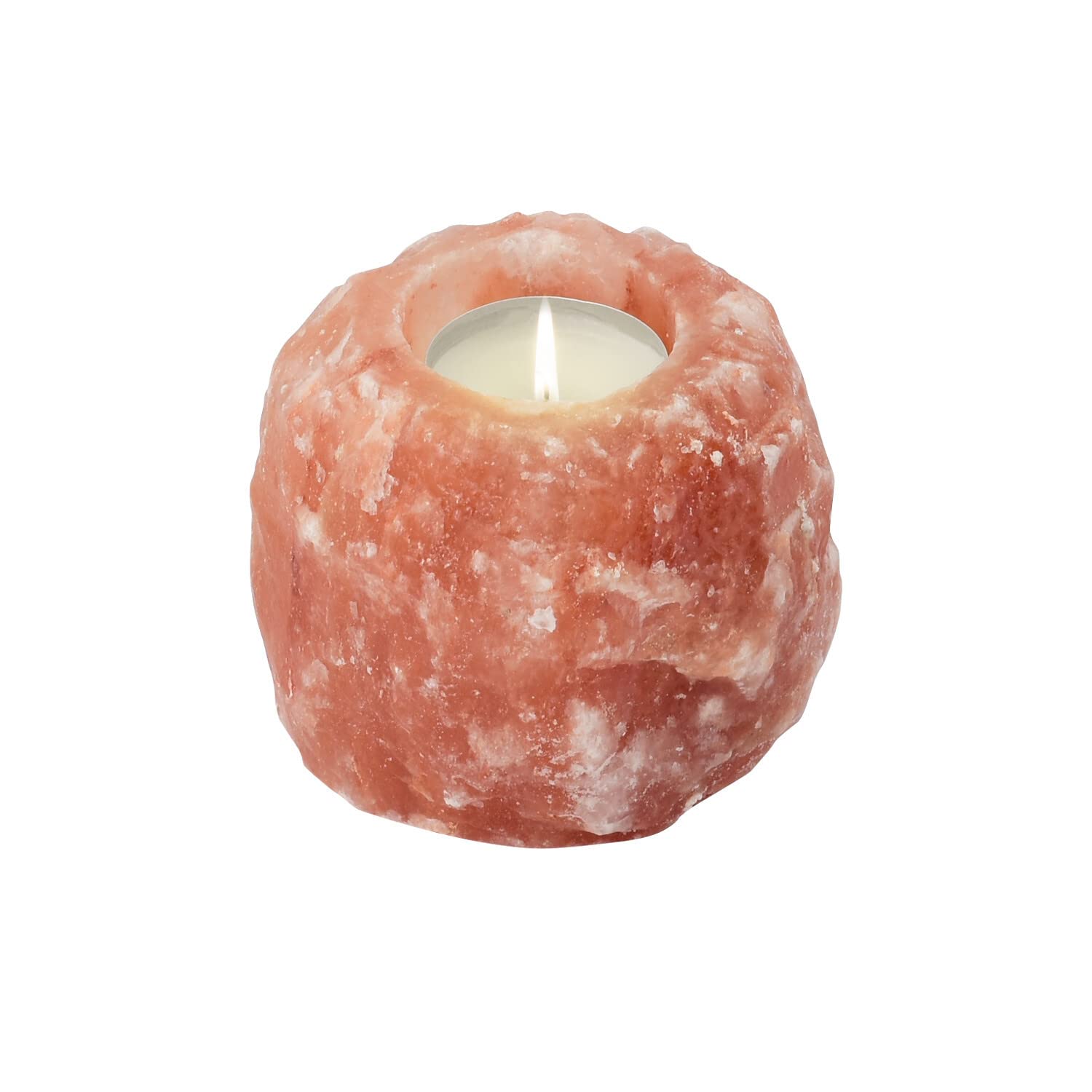 Himalaya Salt Dreams 4041678000189 Salt Crystal Tea Light Holder, approx. 700g with 40 mm Hole