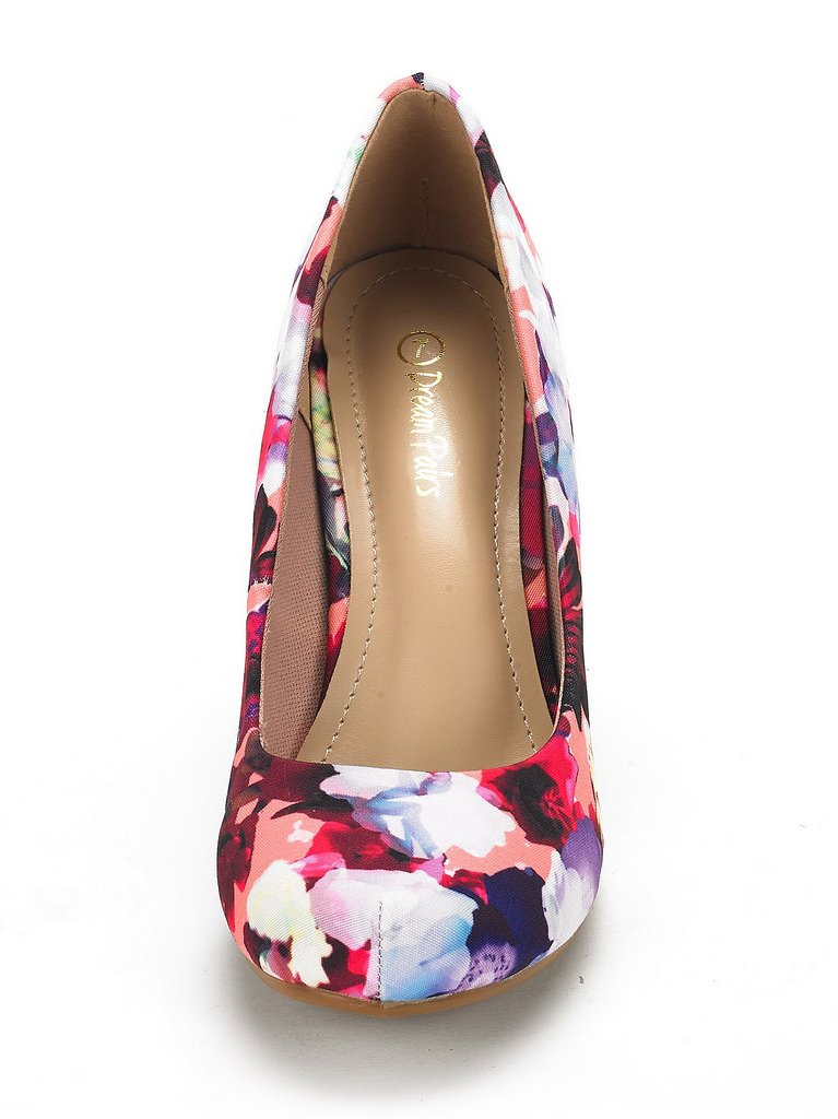 DREAM PAIRS ARPEL Women's Formal Evening Dance Classic Low Heel Pumps Shoes New Floral Size 9 - Image 3