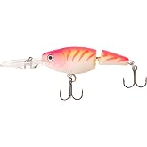 Rapala Jointed Shad Rap Crankbait, 2", Pink Tiger UV | Jointed Hard Bait Lure, Bass Walleye Pike Fishing Lure, Wide Action