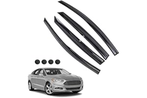 LETINGFAR Rain Guards for Ford Fusion 2013-2020, Tape-on Side Window Deflectors for Ford Fusion, Window Visors for Ford Cars, for Ford Car Accessories 4 Rain Guards ＆ 4 Car Coasters