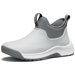 HISEA Women's Ankle Rain Boots, Waterproof Garden Shoes Chelsea Rain Booties, Slip-On Neoprene Working Mud Shoes, Lightweight