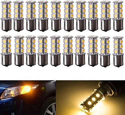AUTOUS90 20 X1156 1141 1003 BA15S 18 SMD RV Camper Warm LED Light Bulbs Tail Backup