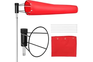 8" x 36" Airport Windsock, Heavy Duty Outdoor Windsocks Made of 450D Oxford Fabric with 360° Rotating Ball Bearing Frame, Win
