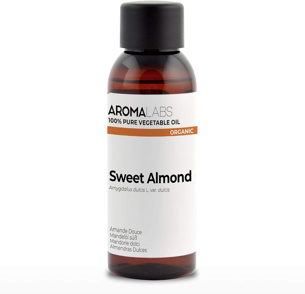 Aroma Labs Organic Sweet Almond Oil 50mL 100% Pure Cold Pressed AB Certified