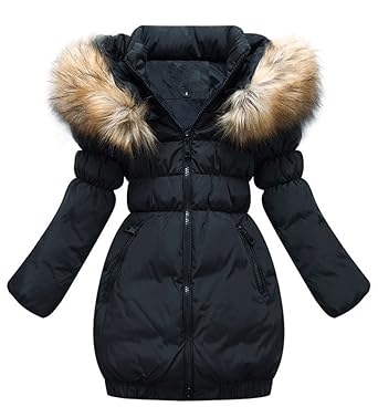 SMITHROAD Kinder Mädchen Winterjacke mit Kunstpelz Tailliert Lang Jacket Wintermantel Mantel Parka Oberbekleidung Winter …