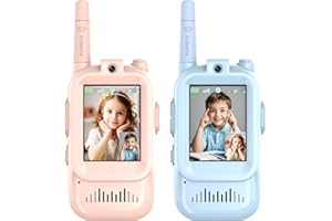 WALANT Walkie Talkies for Kids, Video Walkie Talkies 2 Pack with Screen Display, Rechargeable Toy Radios for Ages 3-12, Voice Changer & Real-Time Video Chat, Long Range, Gifts for Boys Girls (Blue & Pink)