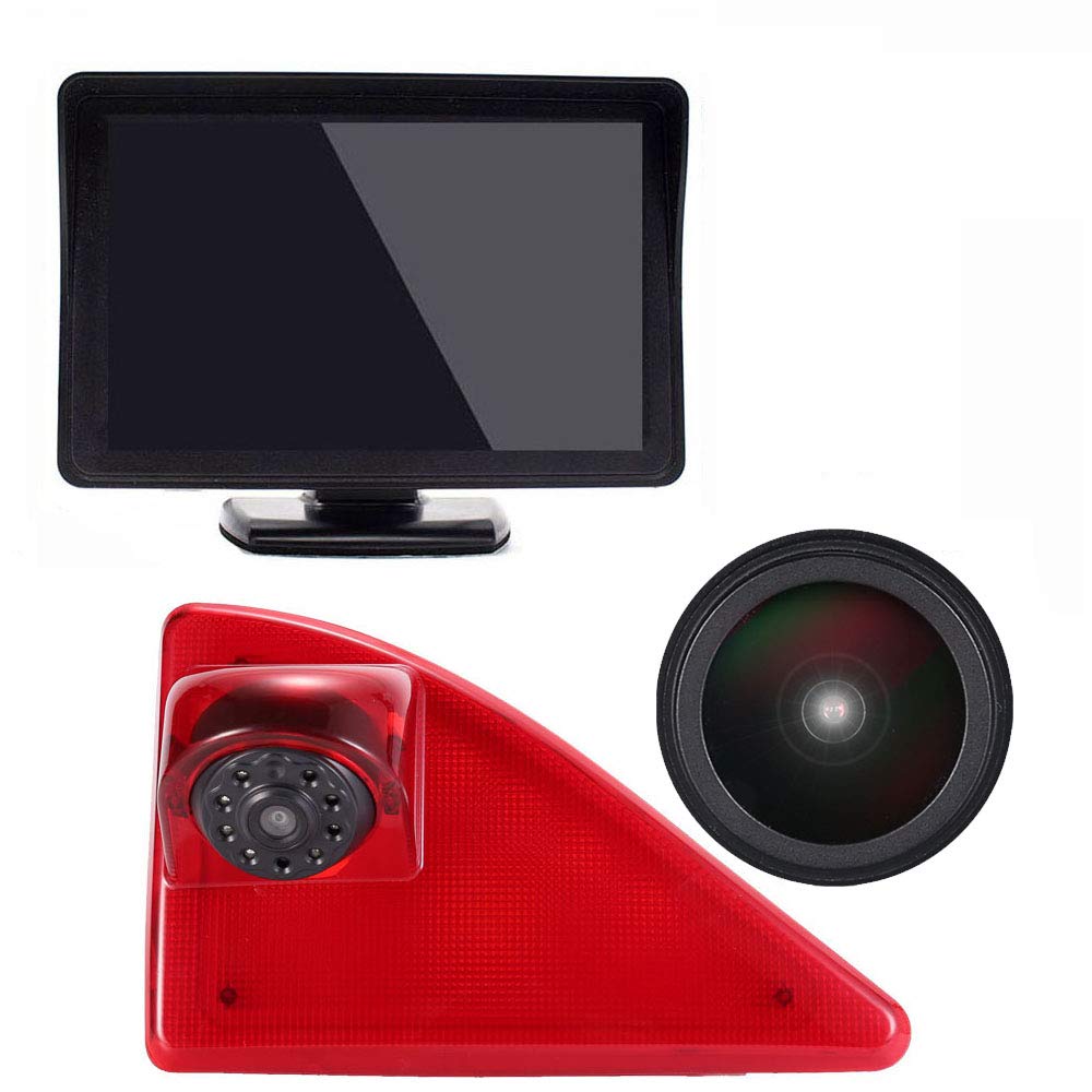 〔18mm Lens Camera + 4.3'' TFT LCD Monitor〕Car HD waterproof 3rd Brake Light Reverse Camera Kit for Opel/Vauxhall Movano/Renault Master/Nissan NV400