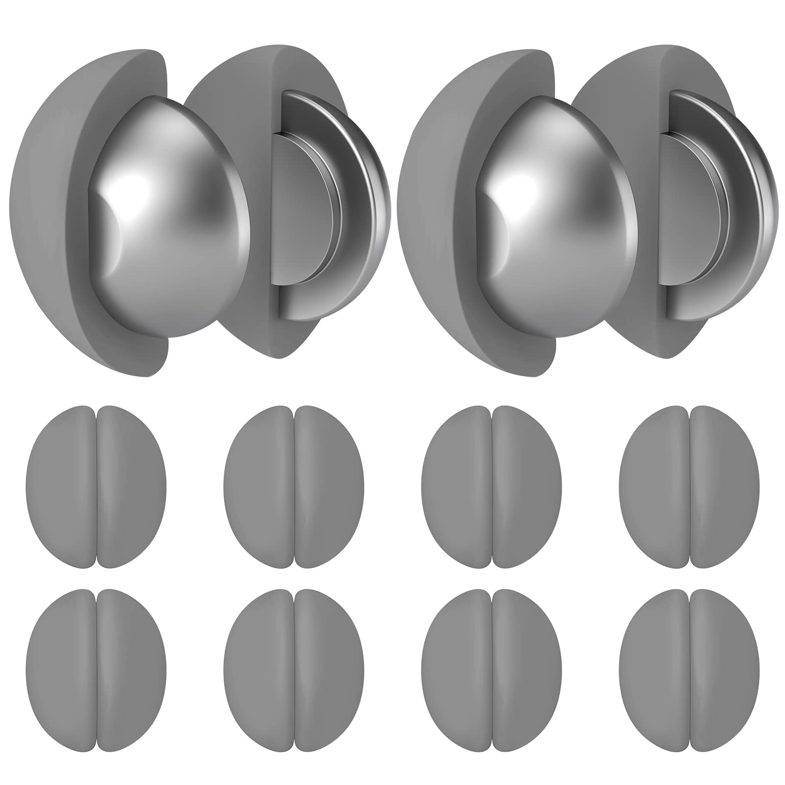 VANZAVANZU 10 Pairs Shower Curtain Weights, Silicone Wrapped Magnets, Heavy Duty Magnets Prevent Curtain Liner from Blowing, Rust-Free, Grey