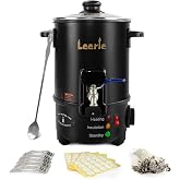 Leerie M4 8Lbs Wax Melter for Candle Making &ndash; Heating Core Brass Spout &amp; Temp Control, No Clog, Easy to Clean &ndash; Electric Wax Melting Pot for DIY Candle Makers &amp; Beginners