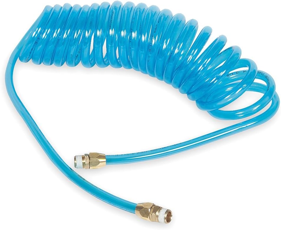 Speedaire 1VEK7 Coiled Air Hose, 1/4 In ID x 20 Ft, Poly