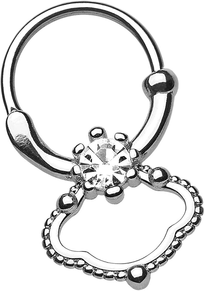 Piersando Universal Piercing Ring - Mit 3 Strass Für Septum, Ohr & Nase