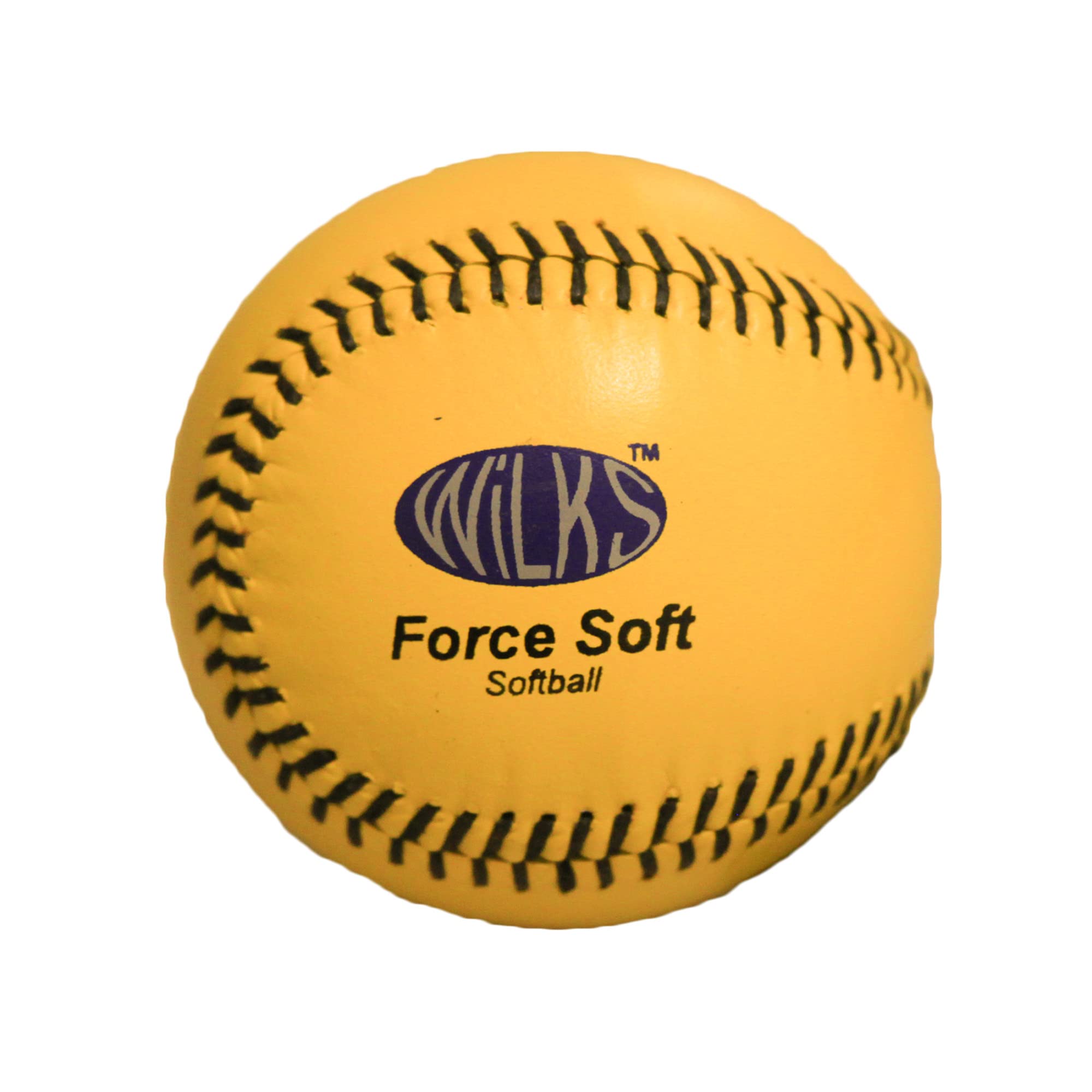 Wilks Kid's Force Leather Practise Softball - Yellow, 11.5 cm
