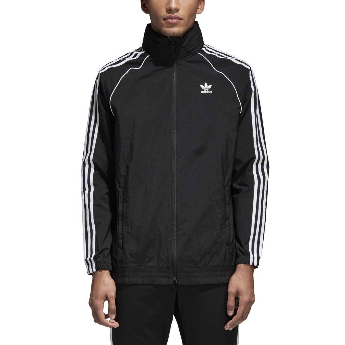 Adidas Originals Men's Superstar Windbreaker, Black, Large on
