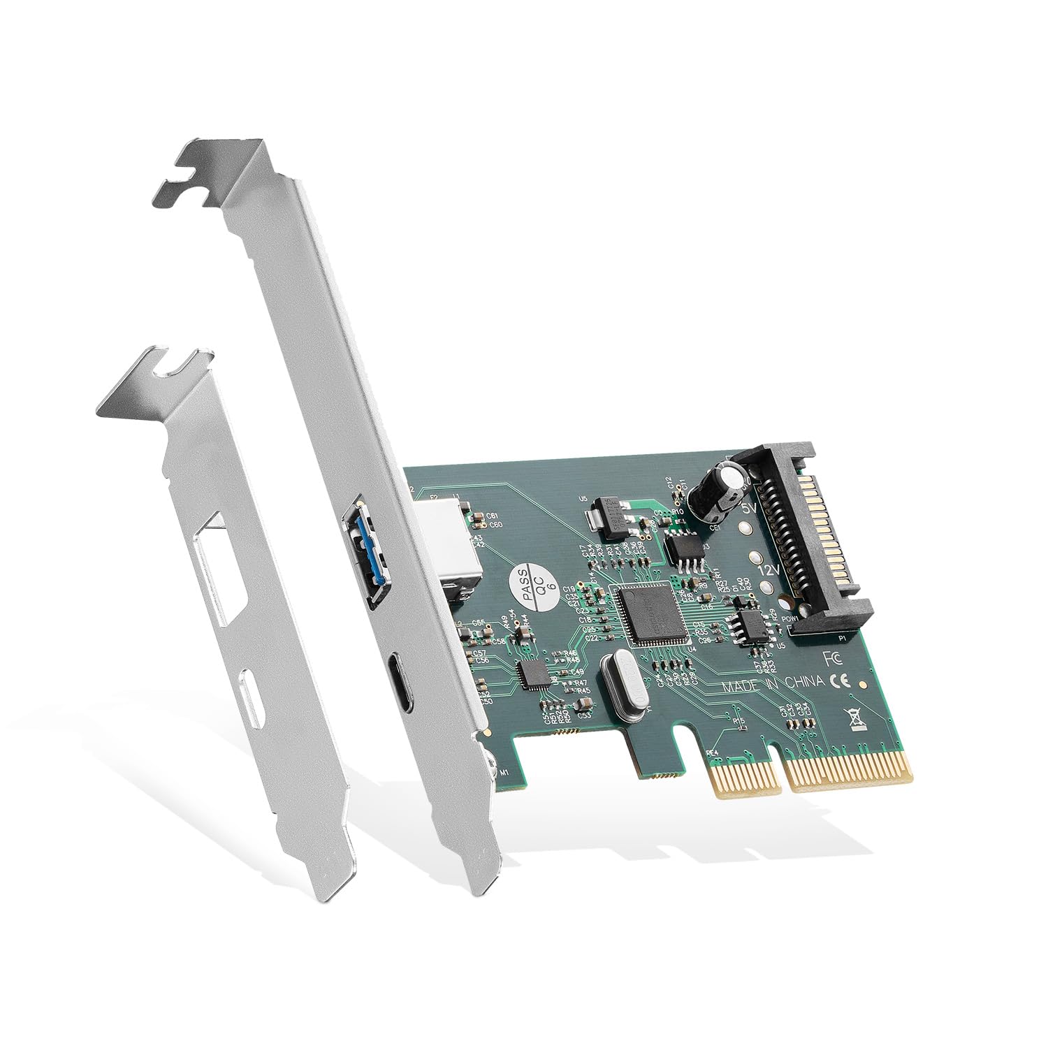 Photo 1 of Binardat PCIE to USB 3.2 Gen2 10Gbps Expansion Card, 2 Port USB Type-A and Type-C Ports, Self-Powered, Low Profile Bracket, USB3.2 Hub Controller Adapter for Windows 10/11