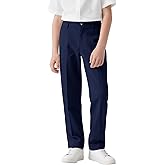 NUMYEAN Boys Dress Pants School Uniform Golf Pants for Boys Adjustable Waist Twill Chino Pant Size 7-14Years