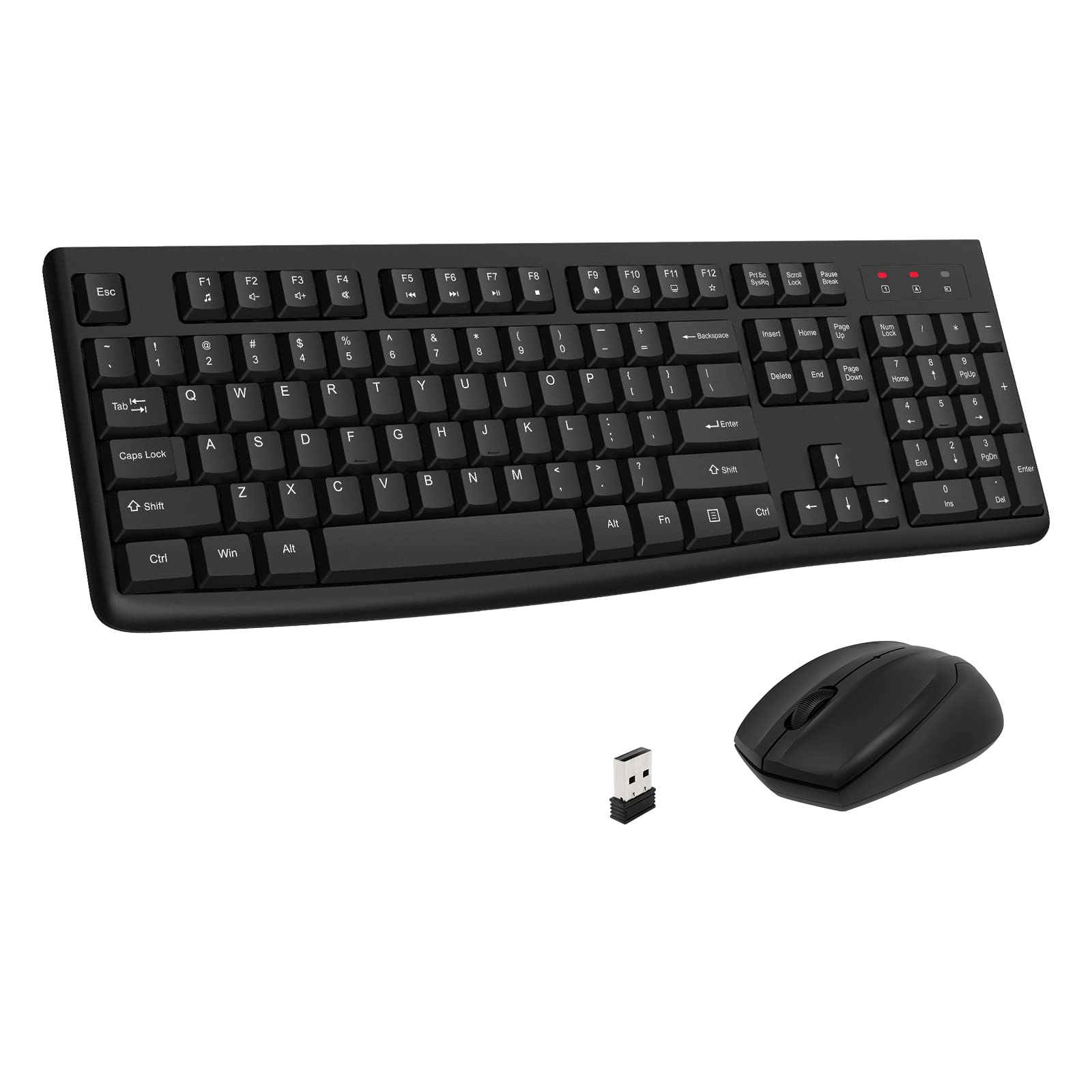 Photo 1 of MISSING THE USB FOR MOUSE -----------------------------------------Wireless Keyboard and Mouse Combo, EDJO 2.4G Full-Sized Silent Computer Keyboard with Palm Rest and 3 Level DPI Adjustable Wireless Mouse for Windows, Mac OS PC/Laptop/Desktop