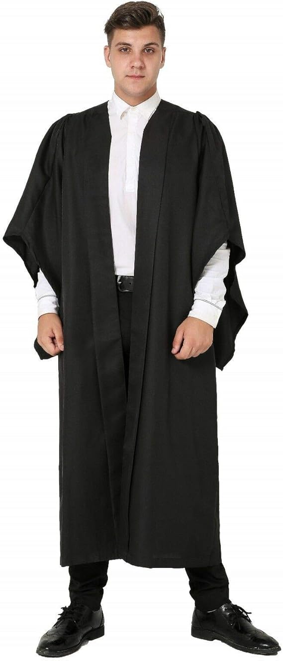 GraduationMall UK Style Academic Black Graduation Gown Short Sleeve for