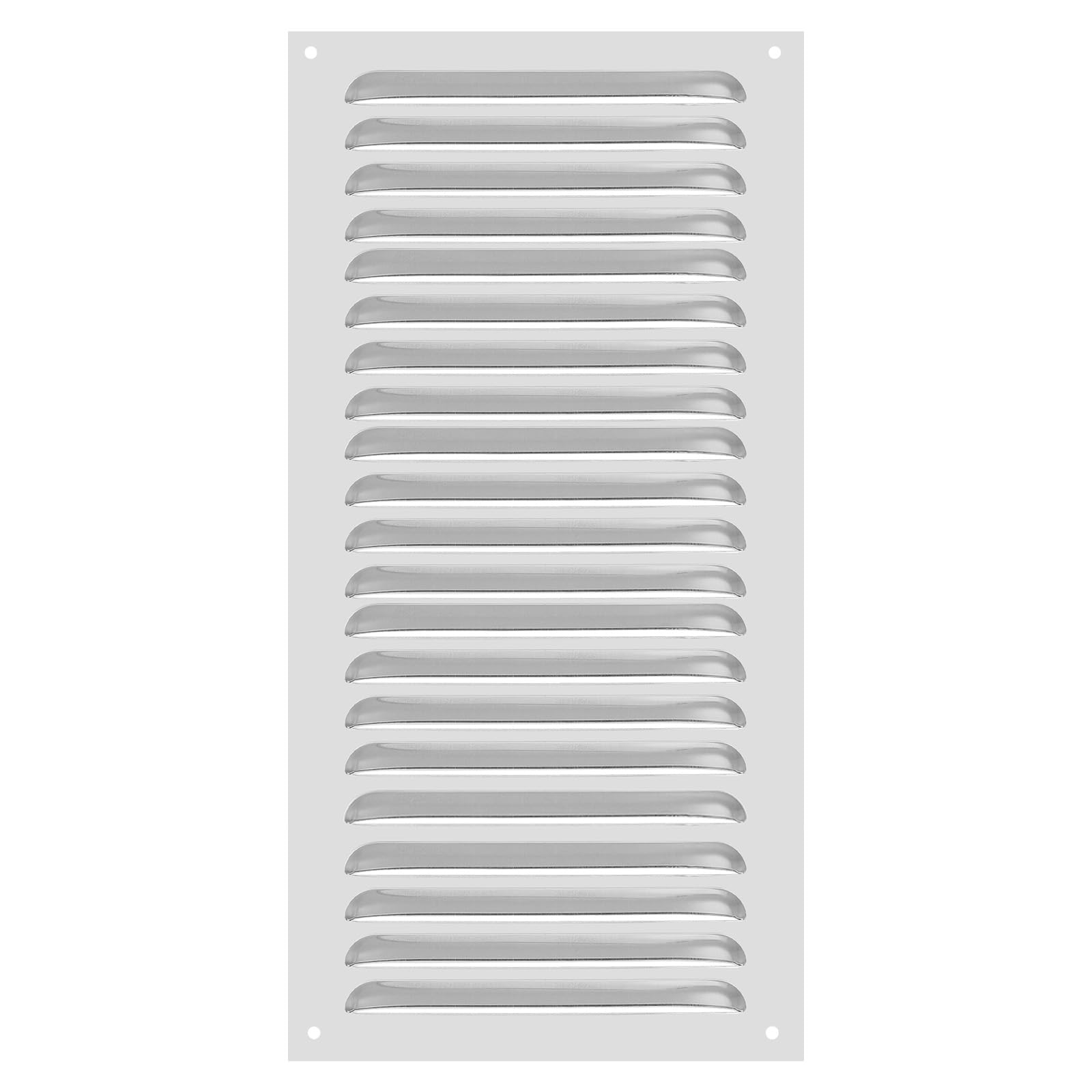 PATIKIL 8 x 16 Inch Aluminum Vent Cover, Screen Air Grille Ventilation Cover HVAC Louvered Grill for Home Kitchen Fireplace Bathroom Wall Ceiling, Silver Tone