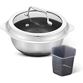 HexClad 2QT Hybrid Nonstick Rice Pot, Induction Ready | Stay-Cool Handles, Dishwasher and Oven Safe up to 900&deg;F, Compatible with All Cooktops