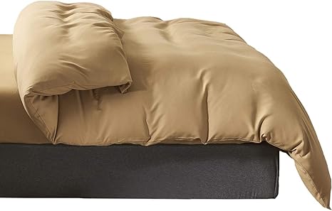 Amazon 掛けふとんカバー シングル キャメル 綿混 無地 布団カバー 洗い替え 防ダニ 防シワ オールシーズン 速乾 通気 単品売り 掛けふとんカバー オンライン通販