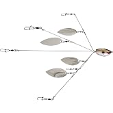 Yum Lures Yumbrella Castable Multi-Lure Umbrella Rig for Bass Fishing by Bait School Technology, Flash Mob - Willow Blades