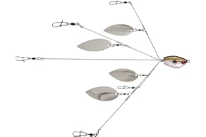 YUM LURES YUMbrella Castable Multi-Lure Umbrella Rig for Bass Fishing by Bait School Technology, Flash Mob - Willow Blades