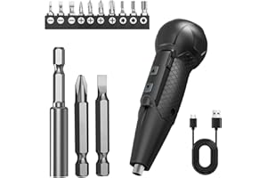 3.7V Cordless Electric Screwdriver Rechargeable Portable Mini Rotary Home Gadget，Automatic Manual All in one with LED Light a