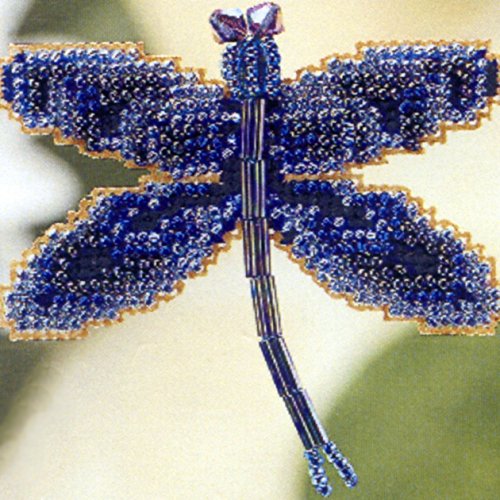 Rainbow Dragonfly Beaded Counted Cross Stitch Ornament Kit Mill Hill 2000 Spring Bouquet MHDF4