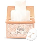 tenzero Daily Rice Illuminating Mask (30 Sheets), Hydrating, Soothing & Nourishing Face Mask, For Glowing & Radiant Skin with Rice Extract, Plant-based Cellulose Mask, For Daily Use, Korean Skincare