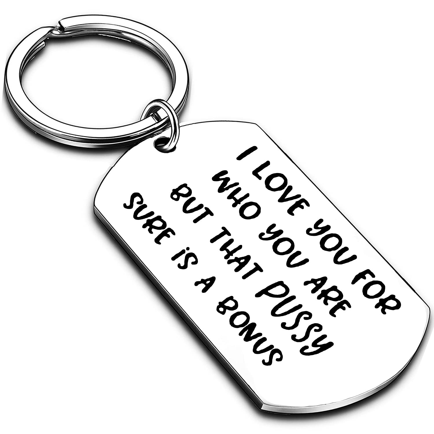 Couples Keyring Funny Gifts for Husband Wife Boyfriend Girlfriend Keychain Lover Christmas Gifts For Men Women Jewellery Valentines Day (I love you for who you are But That P)