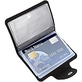 Yuomeaz PU Leather Credit Card Organizer Slim (24 Small Cells for Memory Cards) Business Credit Card Book, Black Wallet Holder for Men Women, RFID Blocking Sleeve, Debit Cards Protector Organizer