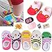FlyingP 5Pairs Baby Toddler Anti Slip Skid Socks for 6-18 Months Cute Animal Stripes No-Show Crew Boat Socks Baby Socks Footsocks