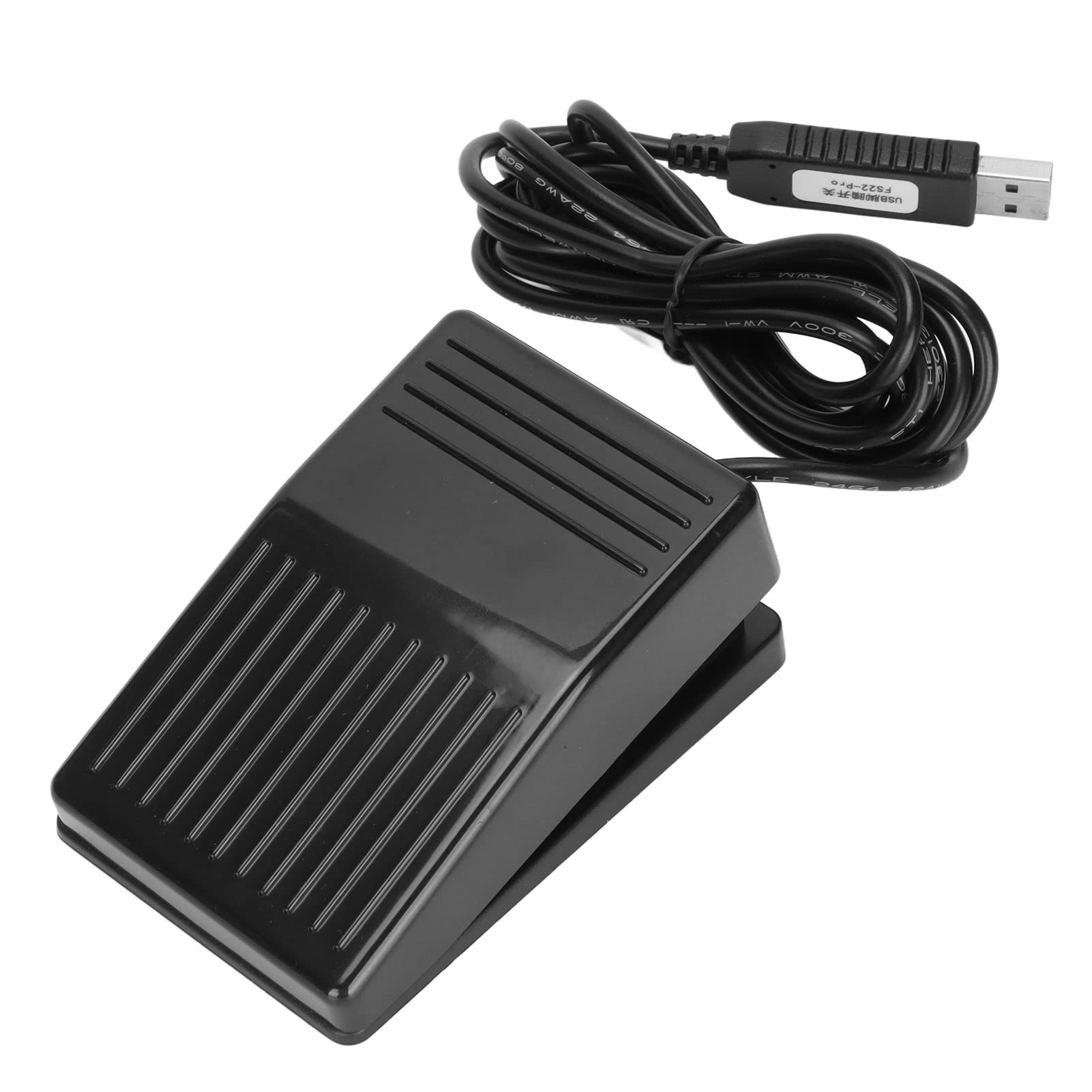 Elprico USB Foot Switch Pedal, Single Mechanical Switch, Black, ON-NONE-ON