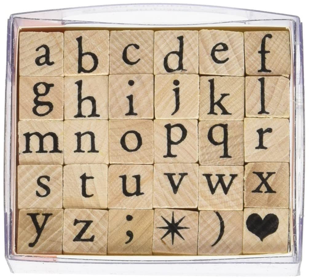 Artemio Stamps Set Alphabet Lower case-1cm, Beige