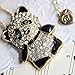 Acxico Lovely Panda Crystal Diamond Inlay Metal Pendant Necklace