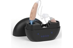 UEARSHELP 2025 Digital BTE Hearing Aids for Seniors Severe Hearing Loss, Hearing Aids for Seniors Rechargeable with Noise Cancelling, Otc Rechargeable Battery with Magnetic Charging Case for Adults & Seniors