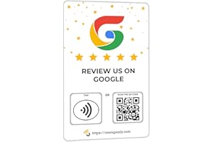 One Tap Only 1 Unit Social Review Tap Card | Review QR Code | Contactless review card | NFC Tap Card | Unlimited Use (1-Google Card)