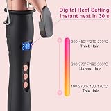JAETON 38mm Curling Wand Large Ceramic Barrel Adjustable Temperature Dual view 3