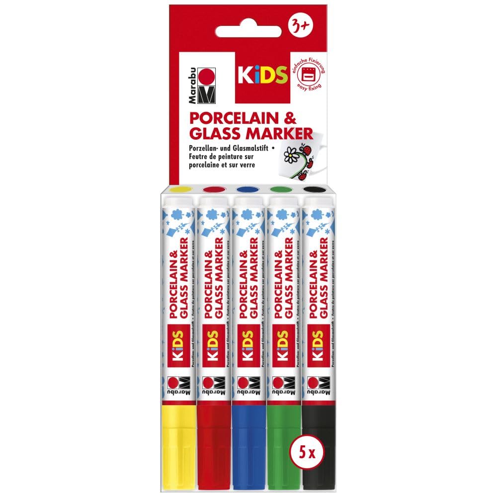 Marabu Porcelain & Glas Multi-Coloured Painter Kids - Set of 5