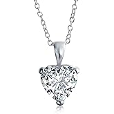 Bling Jewelry Timeless Elegance: Red Pink Clear 5CT Heart-Shaped Bridal Solitaire Pendant Necklace - .925 Sterling Silver, AAA CZ Cubic Zirconia, for Women Teen