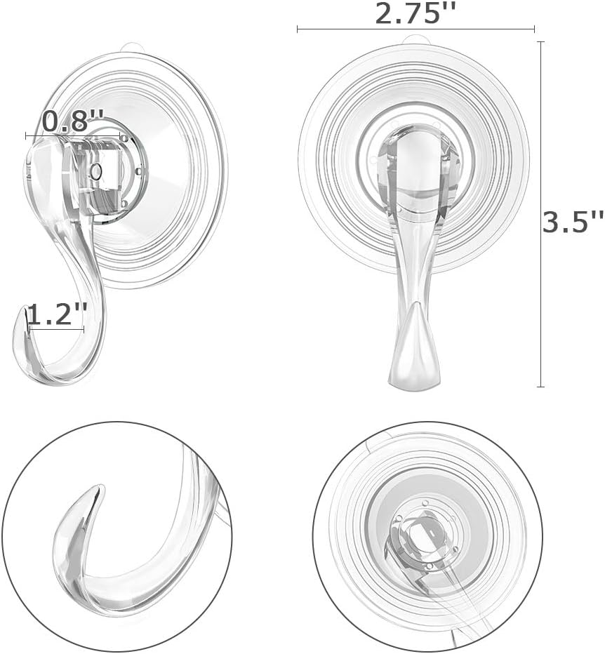 VIS'V Wreath Hanger, Large Clear Reusable Heavy Duty Wreath Hanger Suction Cup with Wipes 22 LB Strong Window Glass Suction Cup Hooks Wreath Holder for Halloween Christmas Wreath Decorations - 2 Packs: Home & Kitchen
