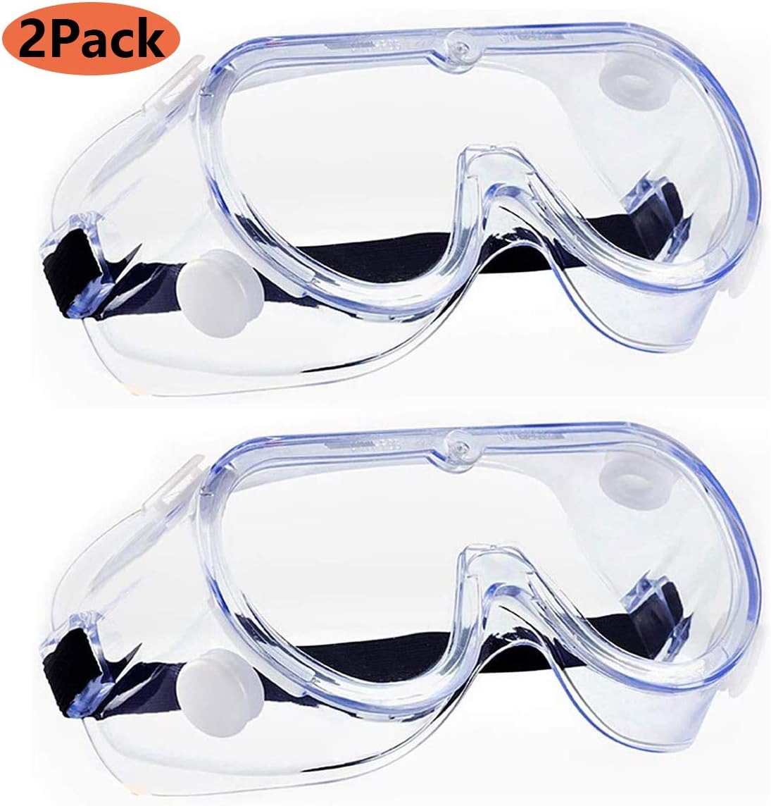 Adjustable Protective Goggle - Full View Glasses - Anti-Splash Anti-Droplets Eye - Anti Fog Goggles - Anti Dust Eye Protection - High Definition Safety Protective Glasses - 2PCS RMJ-05