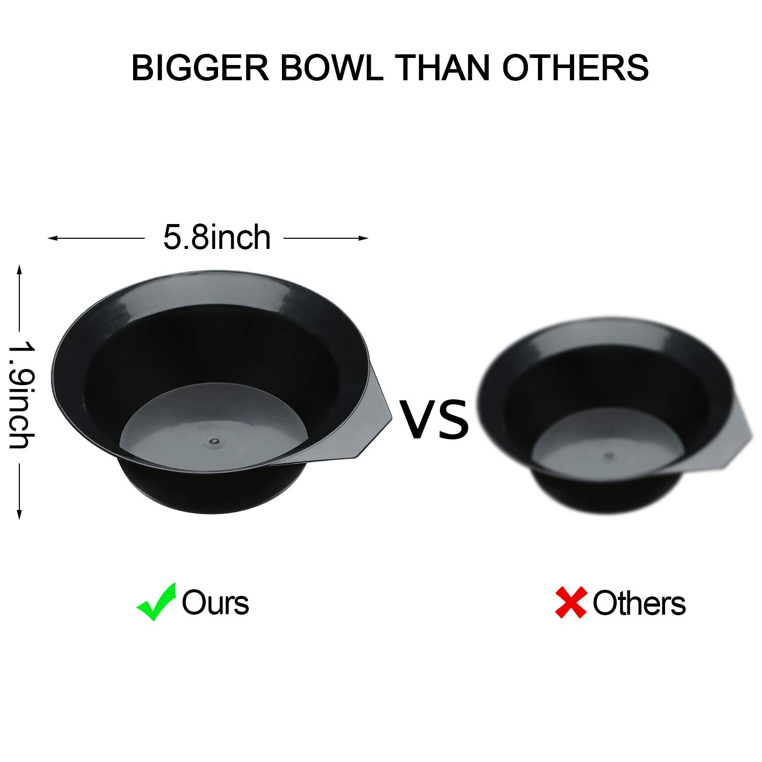 20 Pieces Hair Dye Coloring Kit, Hair Tinting Bowl, Dye Brush, Ear Cover, Gloves for DIY Salon Hair Coloring Bleaching Hair Dryers Hair Dye Tools (14.8 x 4.8 cm, Small Black Bowl Style) : Beauty