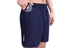 Thaplay Men's Workout Running Shorts with Zipper Pocket Ultra Lightweight Quick Dry Athletic Gym Shorts for Men