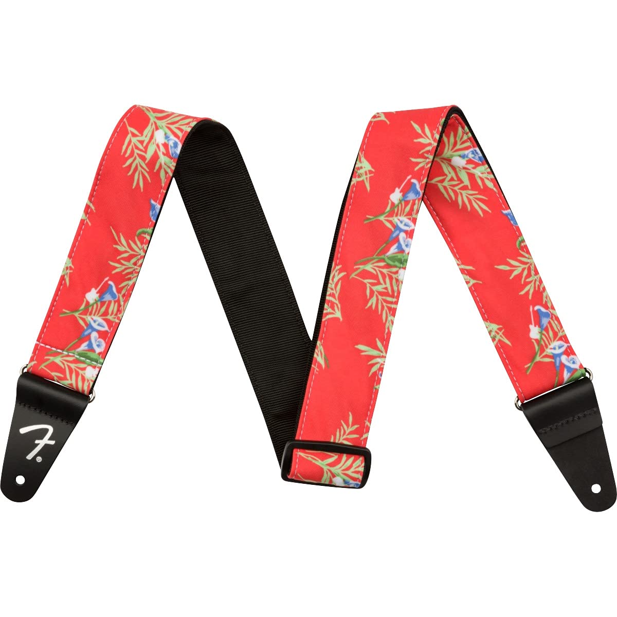 Fender® Hawaiian Guitar Strap Guitar Strap Width 5 cm Length 86-150 cm Red Floral