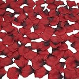 obmwang 2000 PCS Dark Silk Rose Petals Wedding Flower Decoration Artificial Red Rose Flower Petals for Wedding Party Favors Decoration and Vase Home Decor Wedding Bridal Decoration. Dark Red