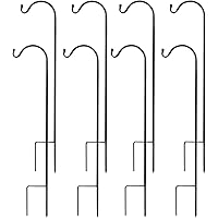 Urban Deco 8PK Heavy Duty Shepherds Hook, 37' Inch Tall Adjustable Height Shepards Hooks for Outdoors, Plant Hangers Garden S