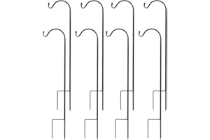 Urban Deco 8PK Heavy Duty Shepherds Hook, 37' Inch Tall Adjustable Height Shepards Hooks for Outdoors, Plant Hangers Garden S
